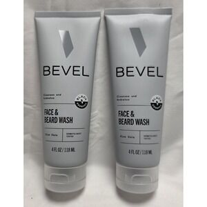 BEVEL Face & Beard Wash Cleanser Aloe Vera (4FL OZ X 2)